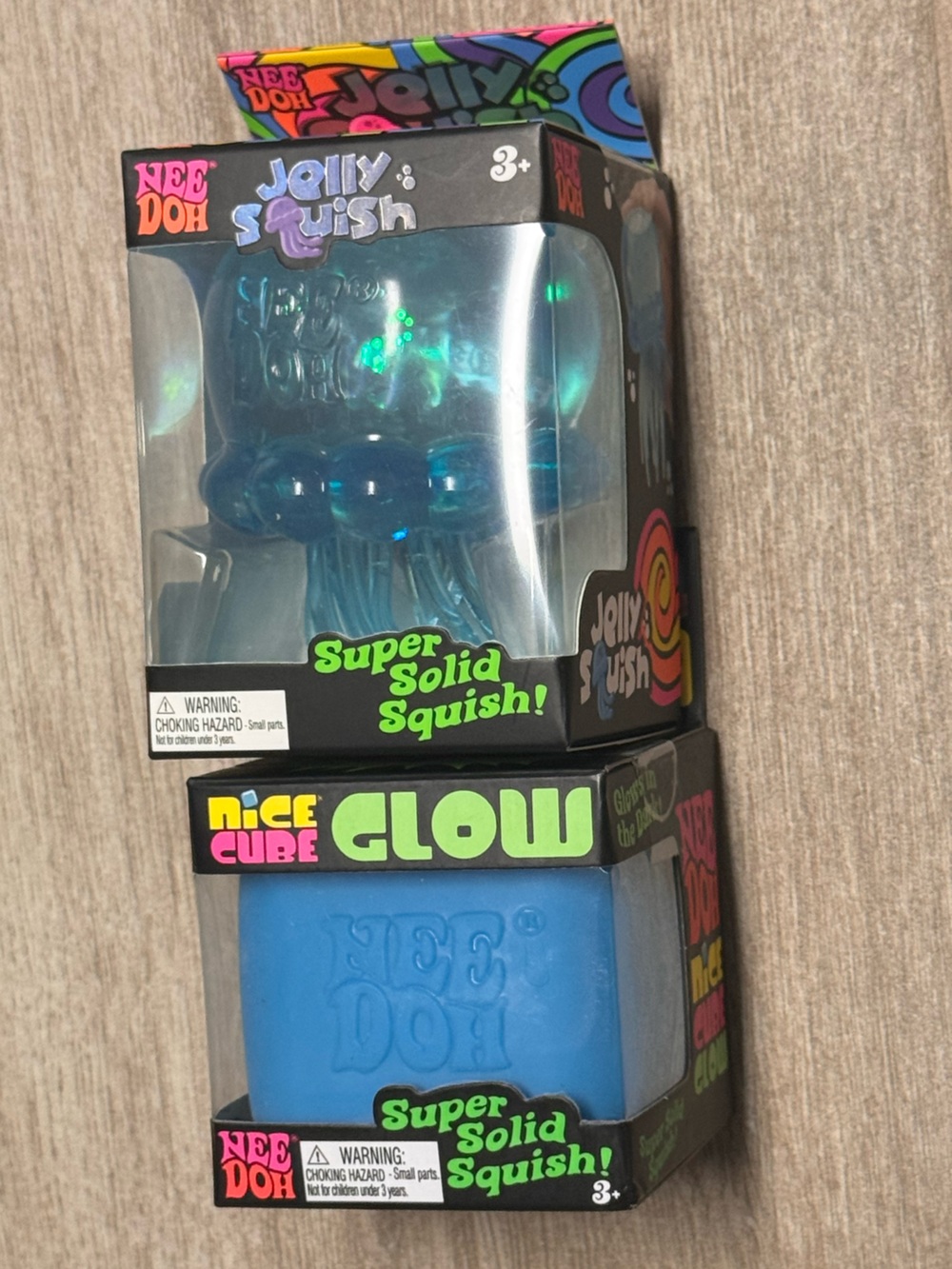 Blue NeeDoh Jelly Squish & Nice Cube Glow 🩵